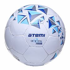 Мяч футбольный ATEMI CRYSTAL JUNIOR, PVC, бел/син/гол, р.5, 7-10лет, р/ш, окруж 68-70 ACFBN5WB